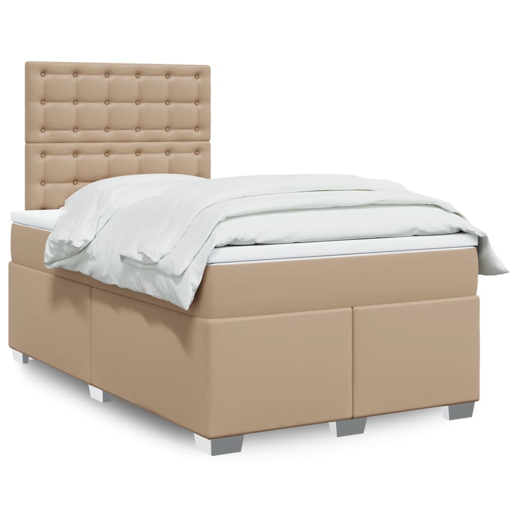 Sommier à lattes de lit matelas cappuccino 120x190cm similicuir - XIOS