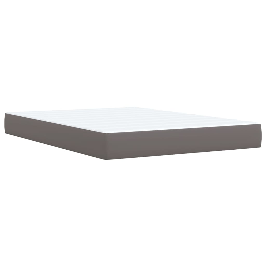 Sommier à lattes de lit avec matelas Gris 140x190 cm Similicuir - XIOS
