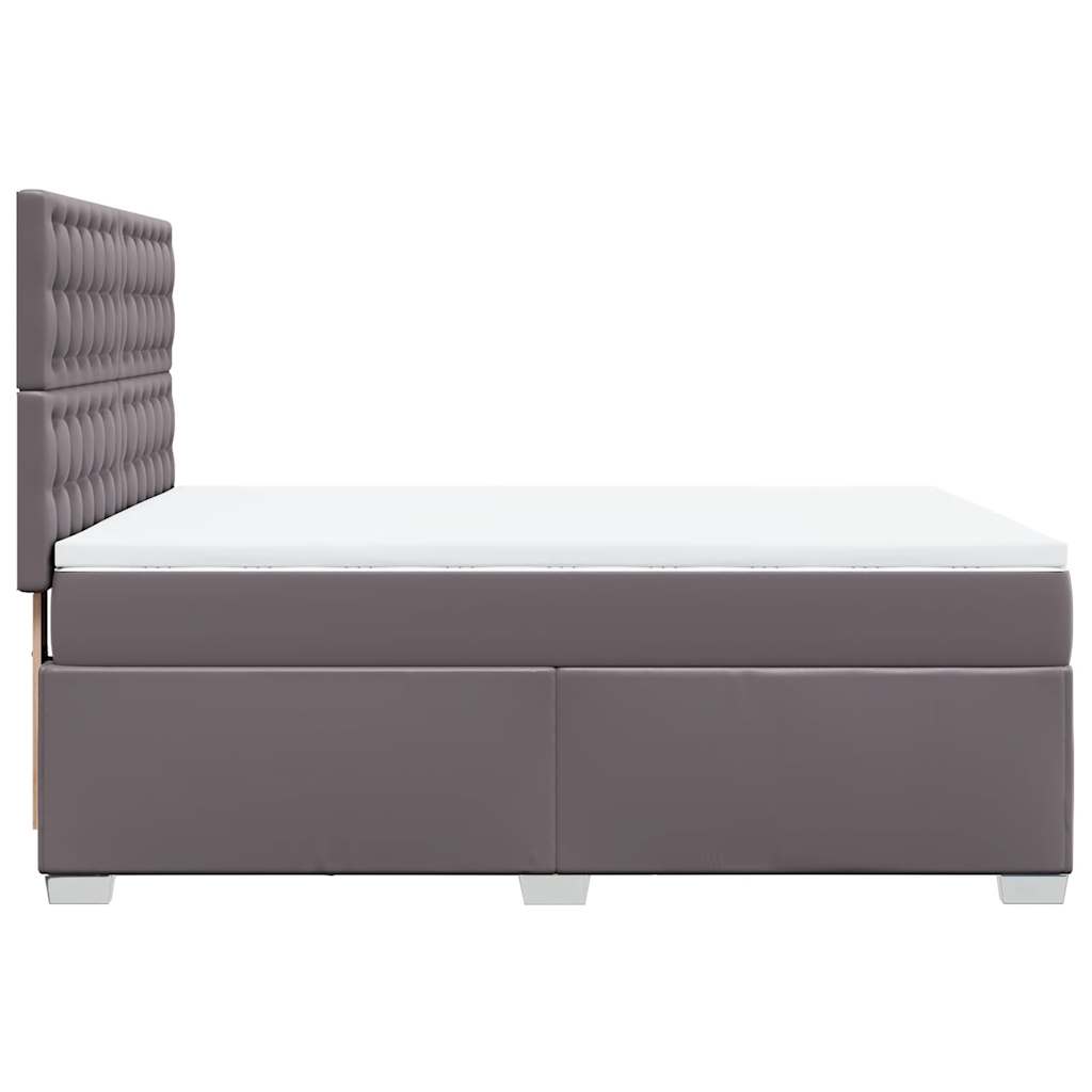 Sommier à lattes de lit avec matelas Gris 140x190 cm Similicuir - XIOS