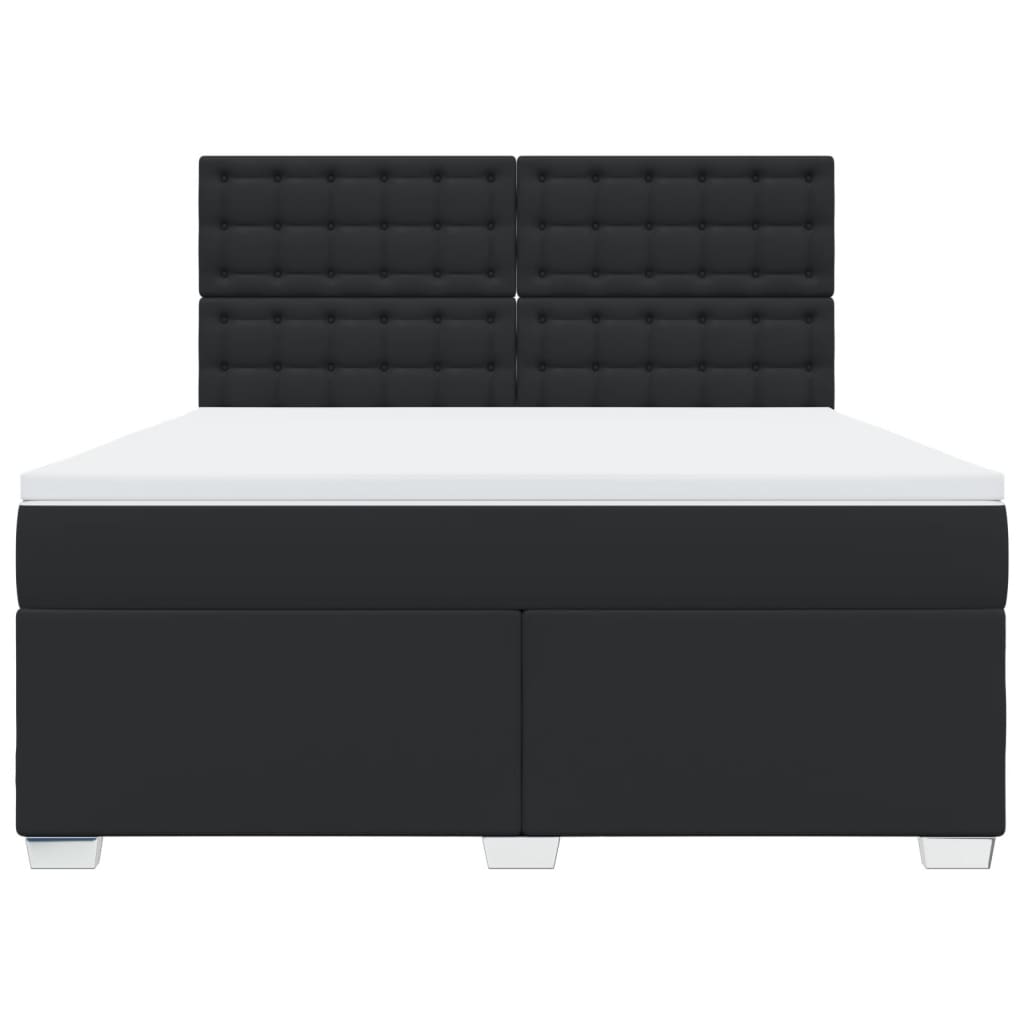 Sommier à lattes de lit avec matelas Noir 180x200 cm Similicuir - XIOS