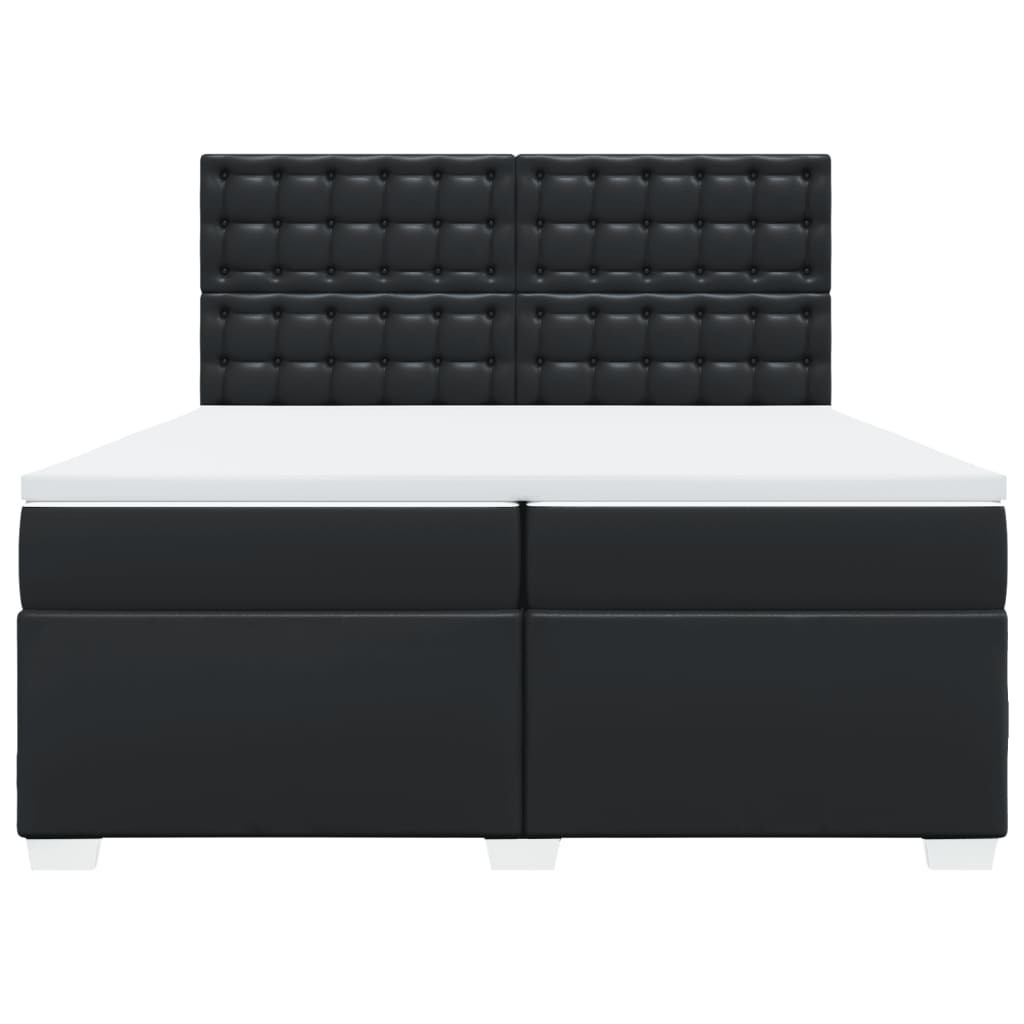 Sommier à lattes de lit avec matelas Noir 200x200 cm Similicuir - XIOS