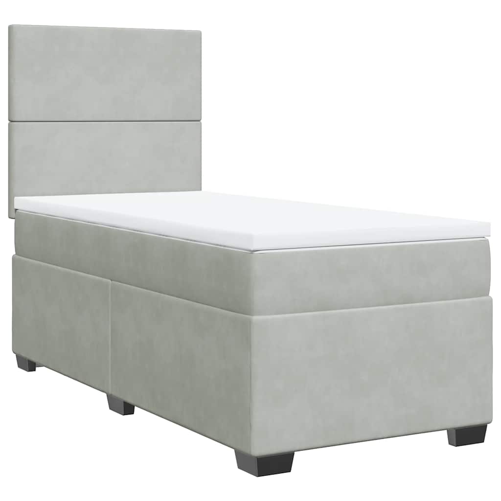 Sommier à lattes de lit et matelas Gris clair 80x200 cm Velours - XIOS