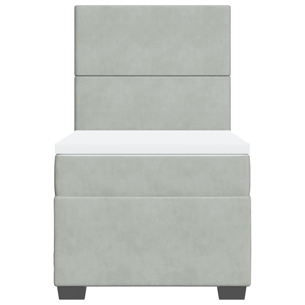 Sommier à lattes de lit et matelas Gris clair 80x200 cm Velours - XIOS