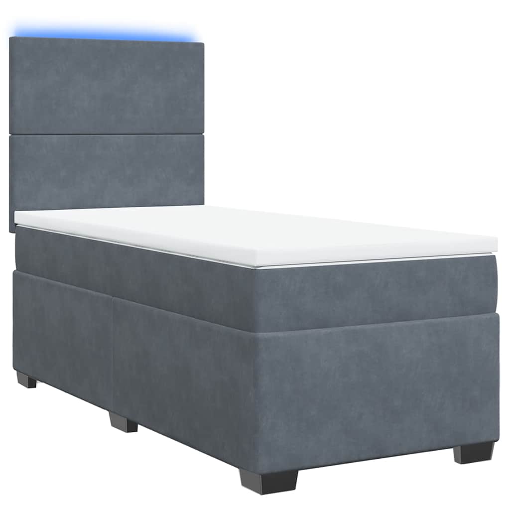 Sommier à lattes de lit et matelas Gris foncé 80x200 cm Velours - XIOS