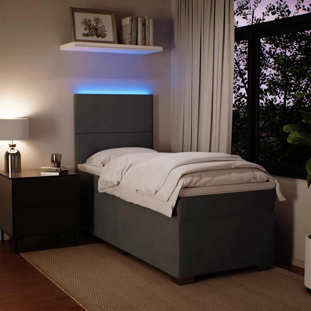 Sommier à lattes de lit et matelas Gris foncé 80x200 cm Velours - XIOS