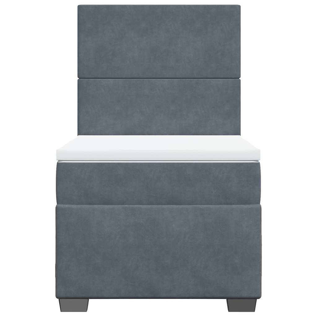 Sommier à lattes de lit et matelas Gris foncé 80x200 cm Velours - XIOS