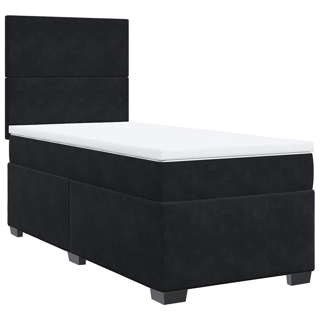 Sommier à lattes de lit et matelas Noir 80x200 cm Velours - XIOS