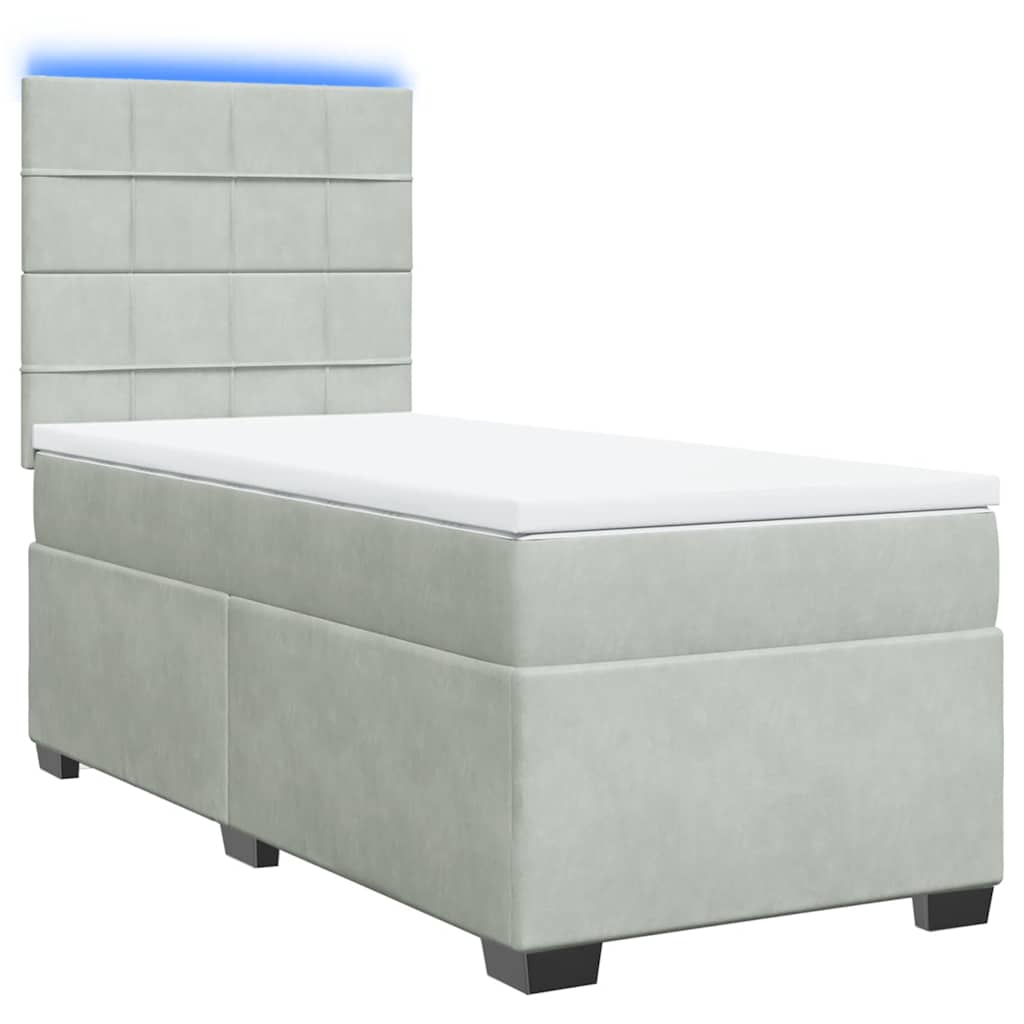Sommier à lattes de lit et matelas Gris clair 80x200 cm Velours - XIOS
