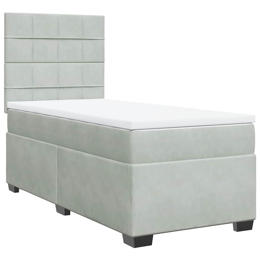 Sommier à lattes de lit et matelas Gris clair 80x200 cm Velours - XIOS