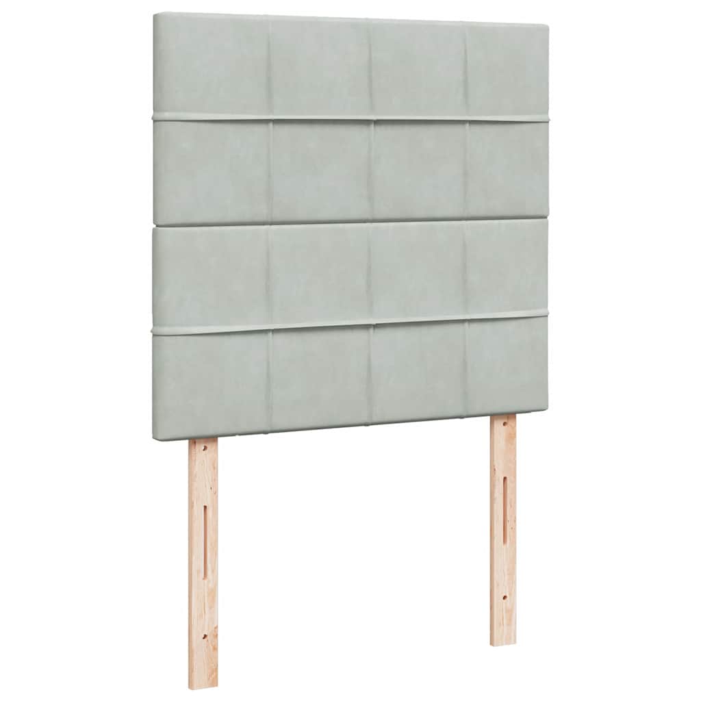 Sommier à lattes de lit et matelas Gris clair 80x200 cm Velours - XIOS