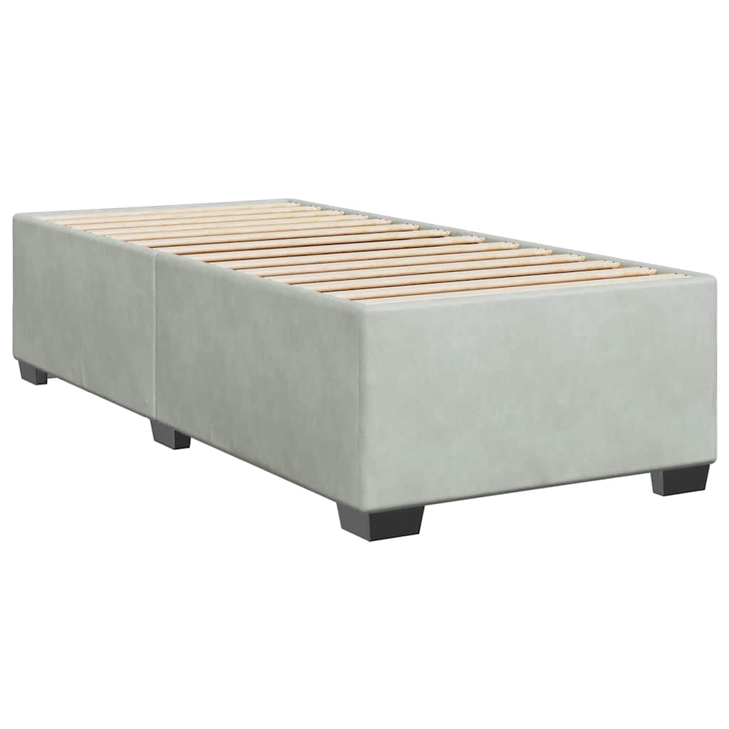 Sommier à lattes de lit et matelas Gris clair 80x200 cm Velours - XIOS