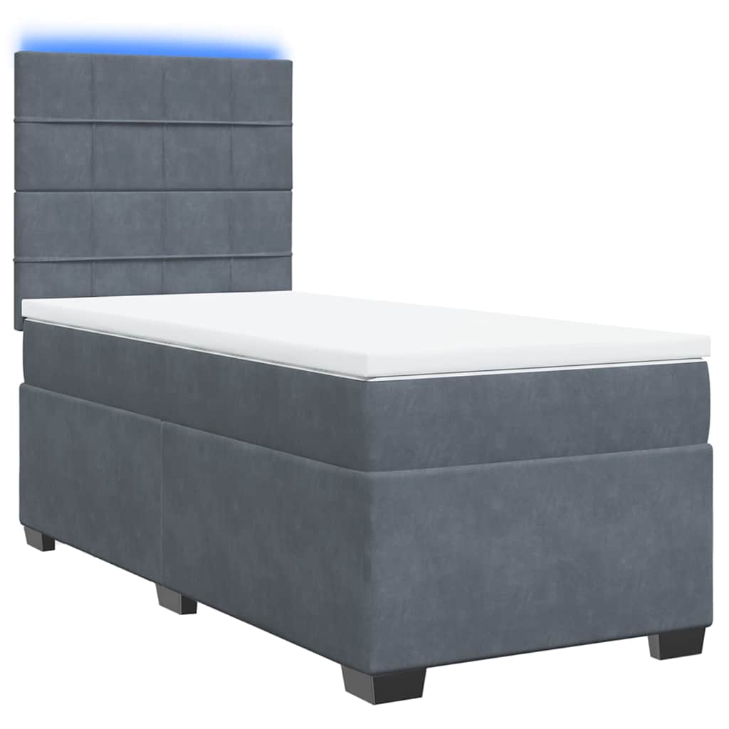 Sommier à lattes de lit et matelas Gris foncé 80x200 cm Velours - XIOS