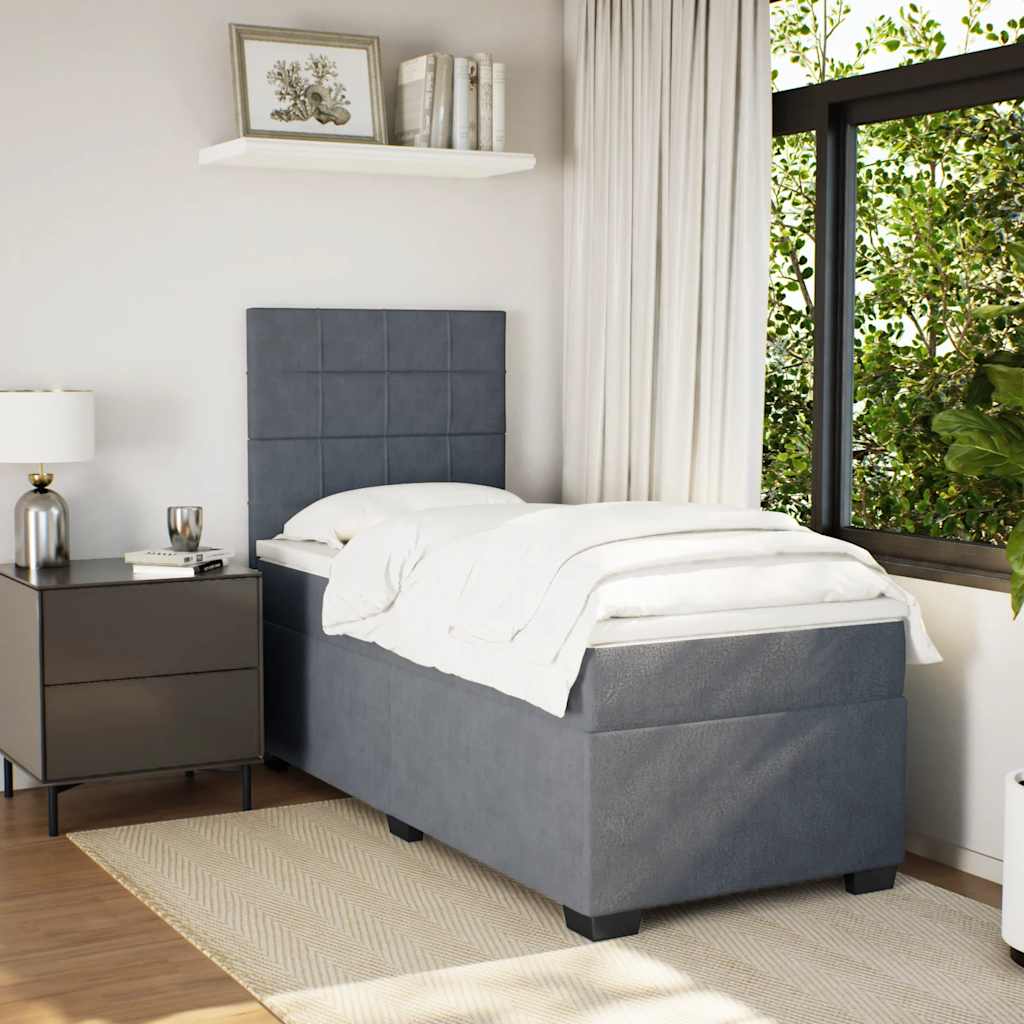 Sommier à lattes de lit et matelas Gris foncé 80x200 cm Velours - XIOS