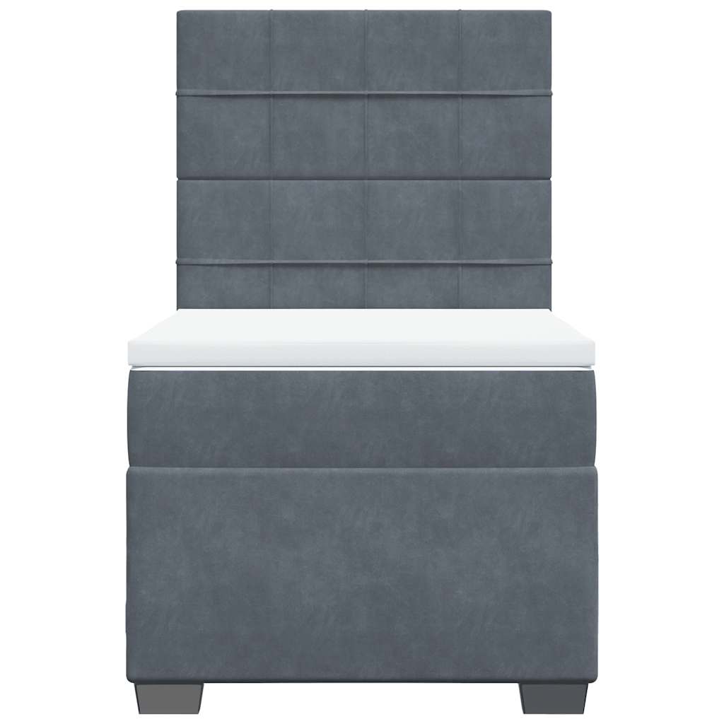 Sommier à lattes de lit et matelas Gris foncé 80x200 cm Velours - XIOS