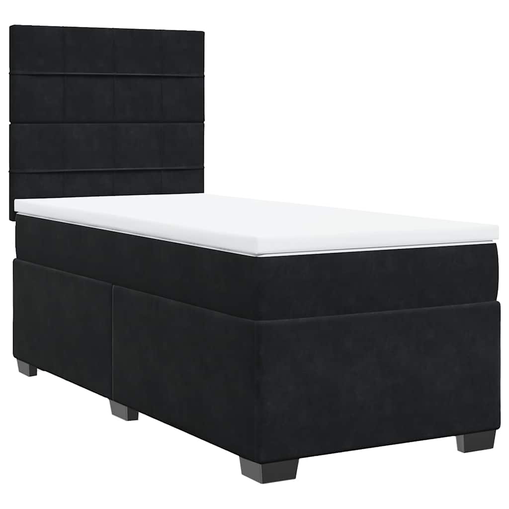Sommier à lattes de lit et matelas Noir 80x200 cm Velours - XIOS