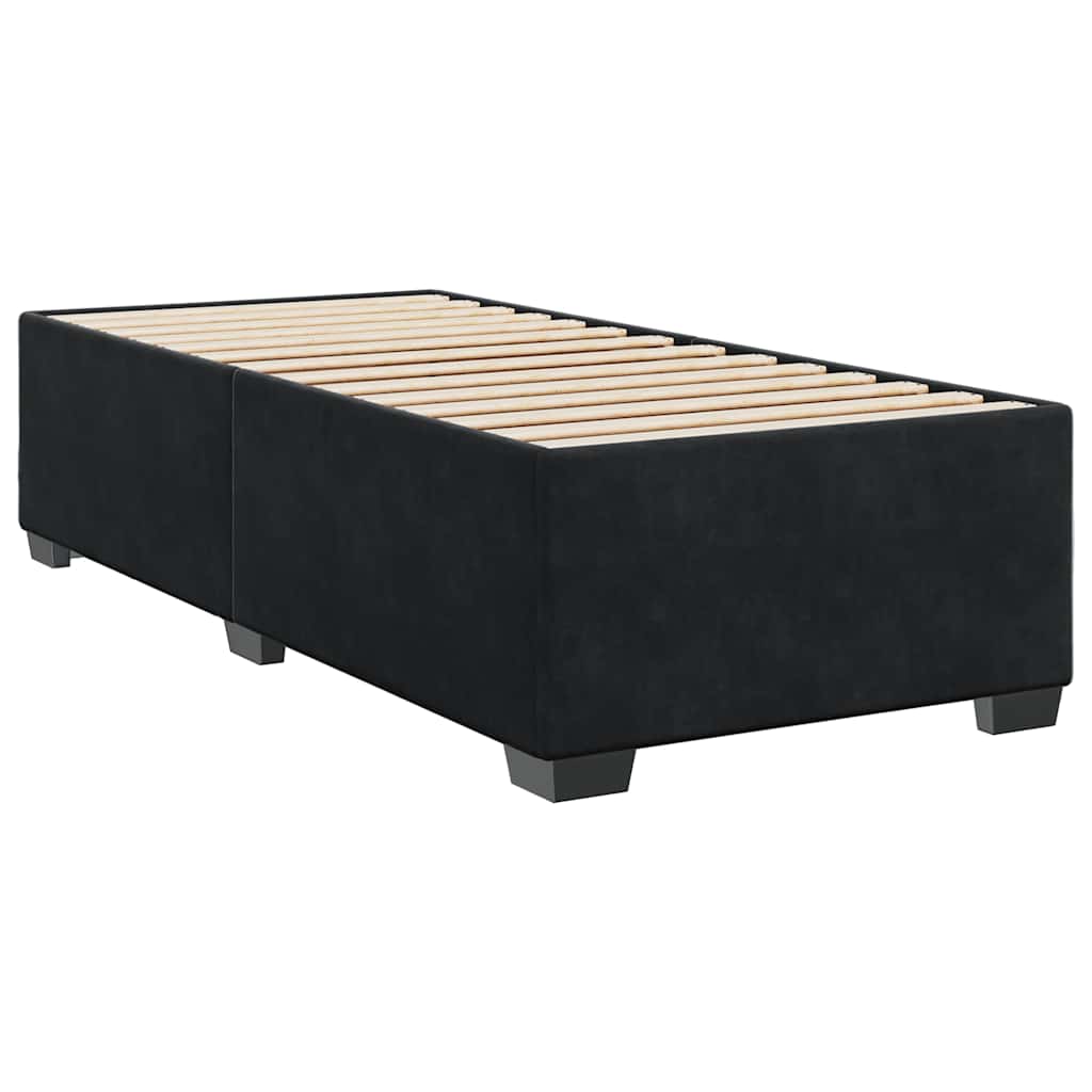 Sommier à lattes de lit et matelas Noir 80x200 cm Velours - XIOS