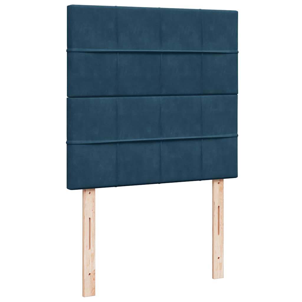Sommier à lattes de lit avec matelas bleu 80x200 cm velours - XIOS