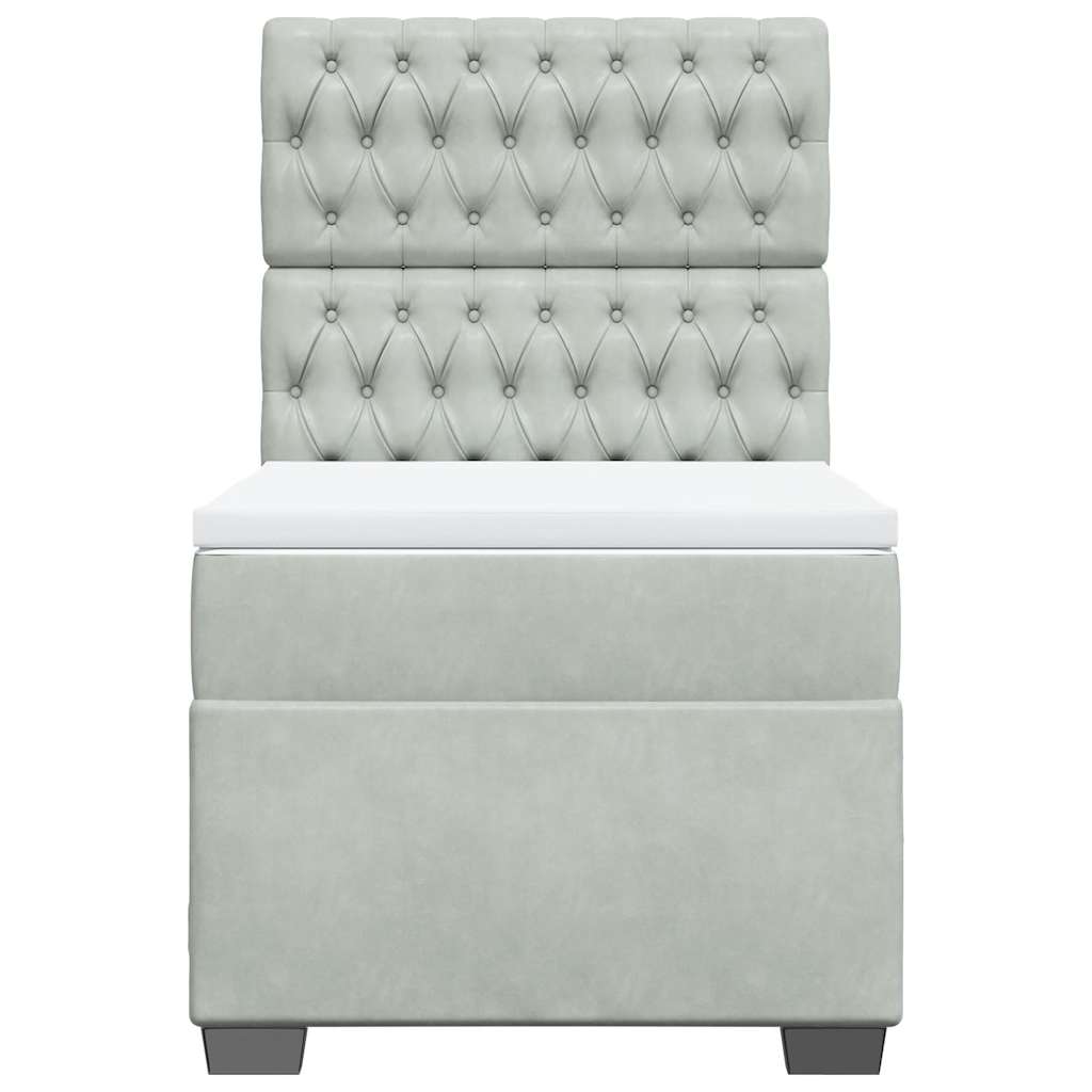 Sommier à lattes de lit et matelas Gris clair 80x200 cm Velours - XIOS