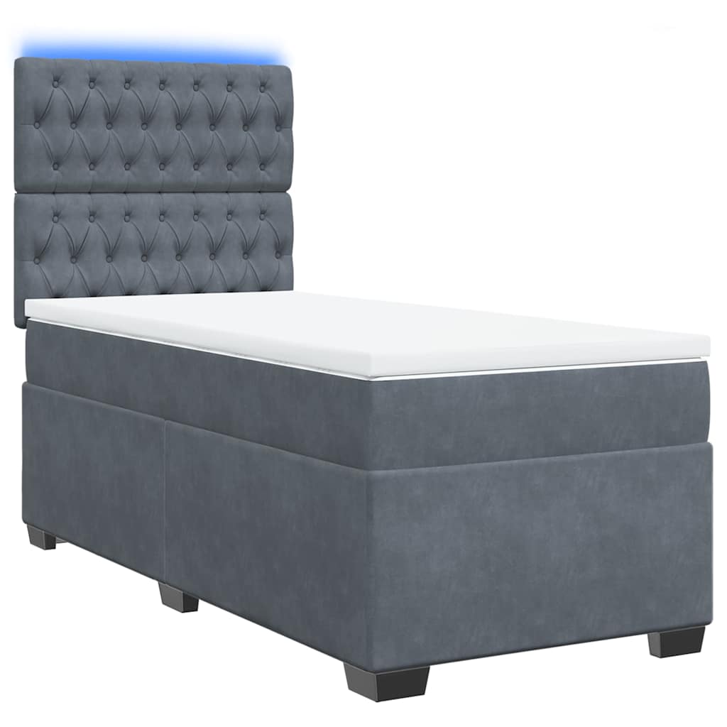 Sommier à lattes de lit et matelas Gris foncé 80x200 cm Velours - XIOS