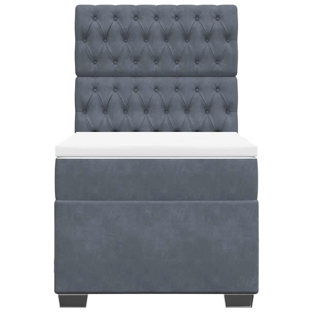 Sommier à lattes de lit et matelas Gris foncé 80x200 cm Velours - XIOS