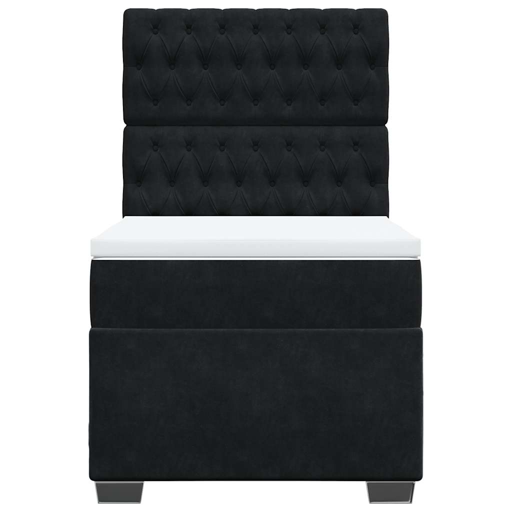 Sommier à lattes de lit et matelas Noir 80x200 cm Velours - XIOS