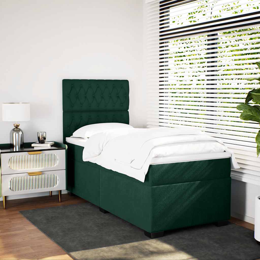 Sommier à lattes de lit et matelas Vert foncé 80x200 cm Velours - XIOS