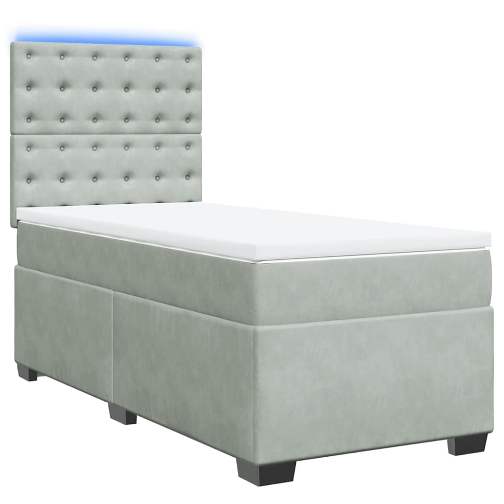 Sommier à lattes de lit et matelas Gris clair 80x200 cm Velours - XIOS