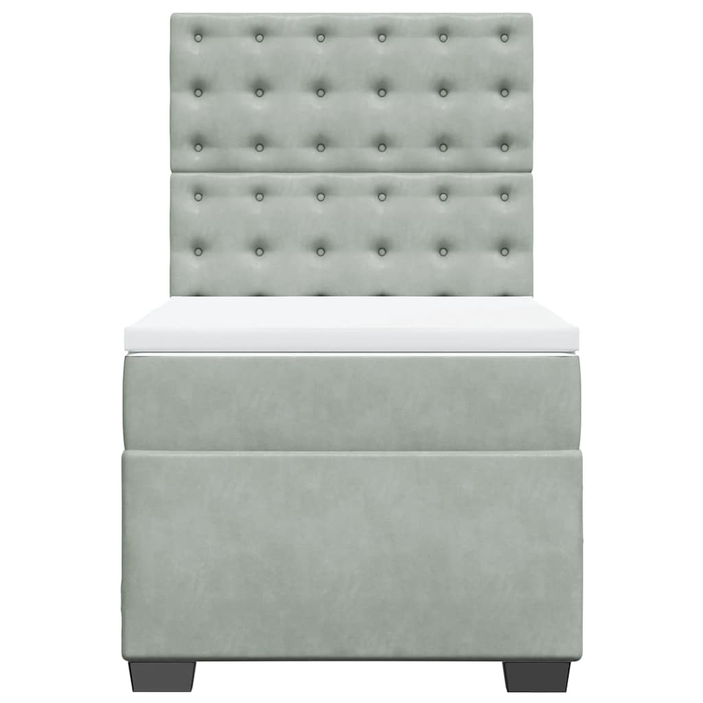 Sommier à lattes de lit et matelas Gris clair 80x200 cm Velours - XIOS