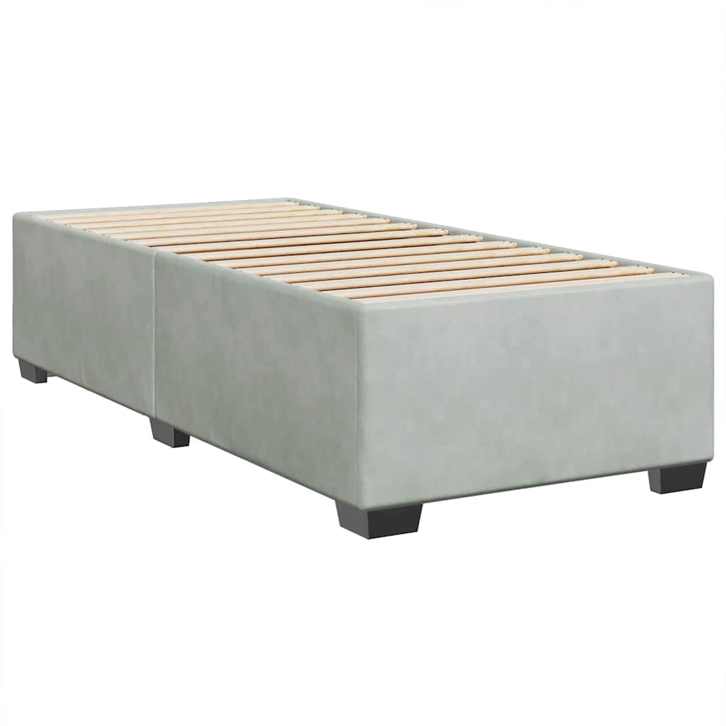Sommier à lattes de lit et matelas Gris clair 80x200 cm Velours - XIOS