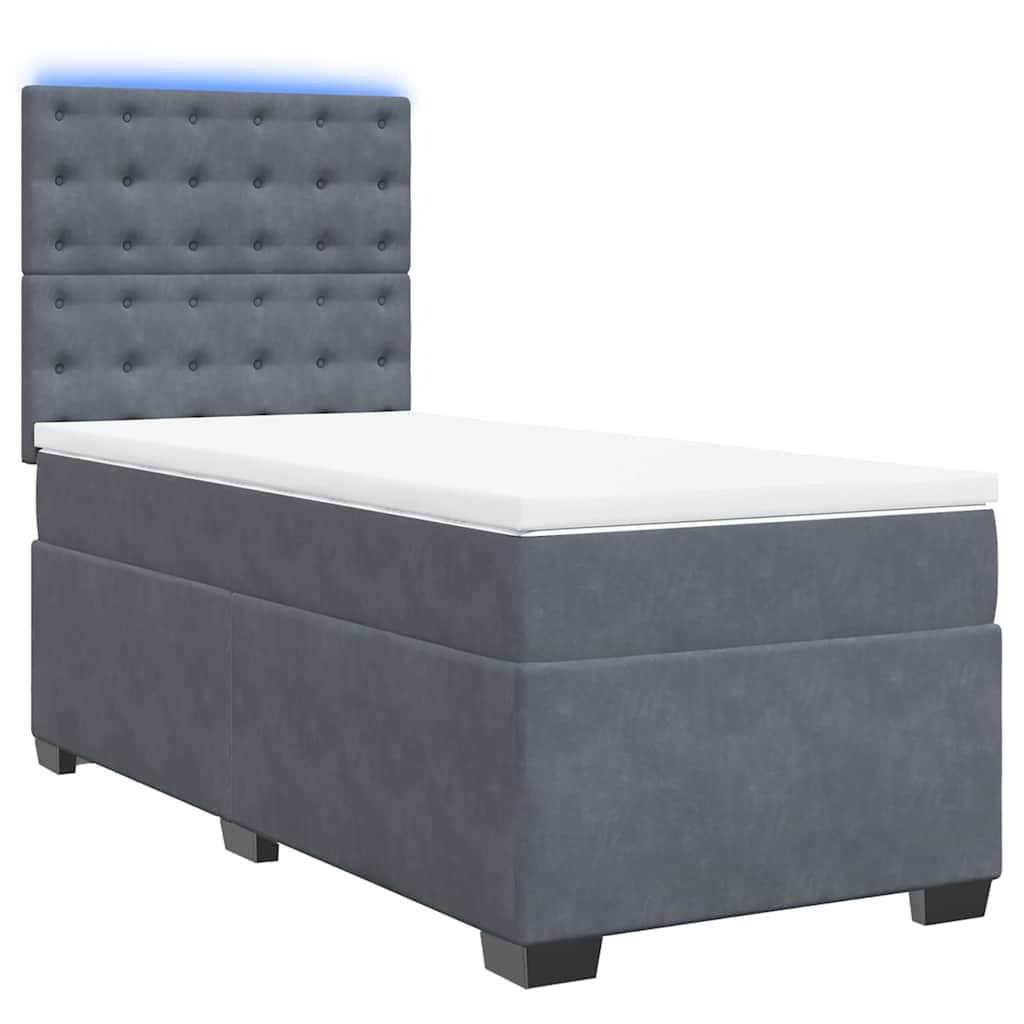 Sommier à lattes de lit et matelas Gris foncé 80x200 cm Velours - XIOS
