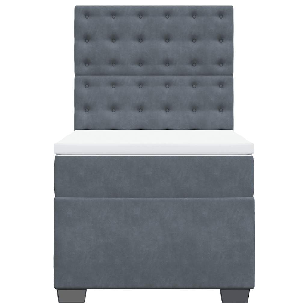 Sommier à lattes de lit et matelas Gris foncé 80x200 cm Velours - XIOS