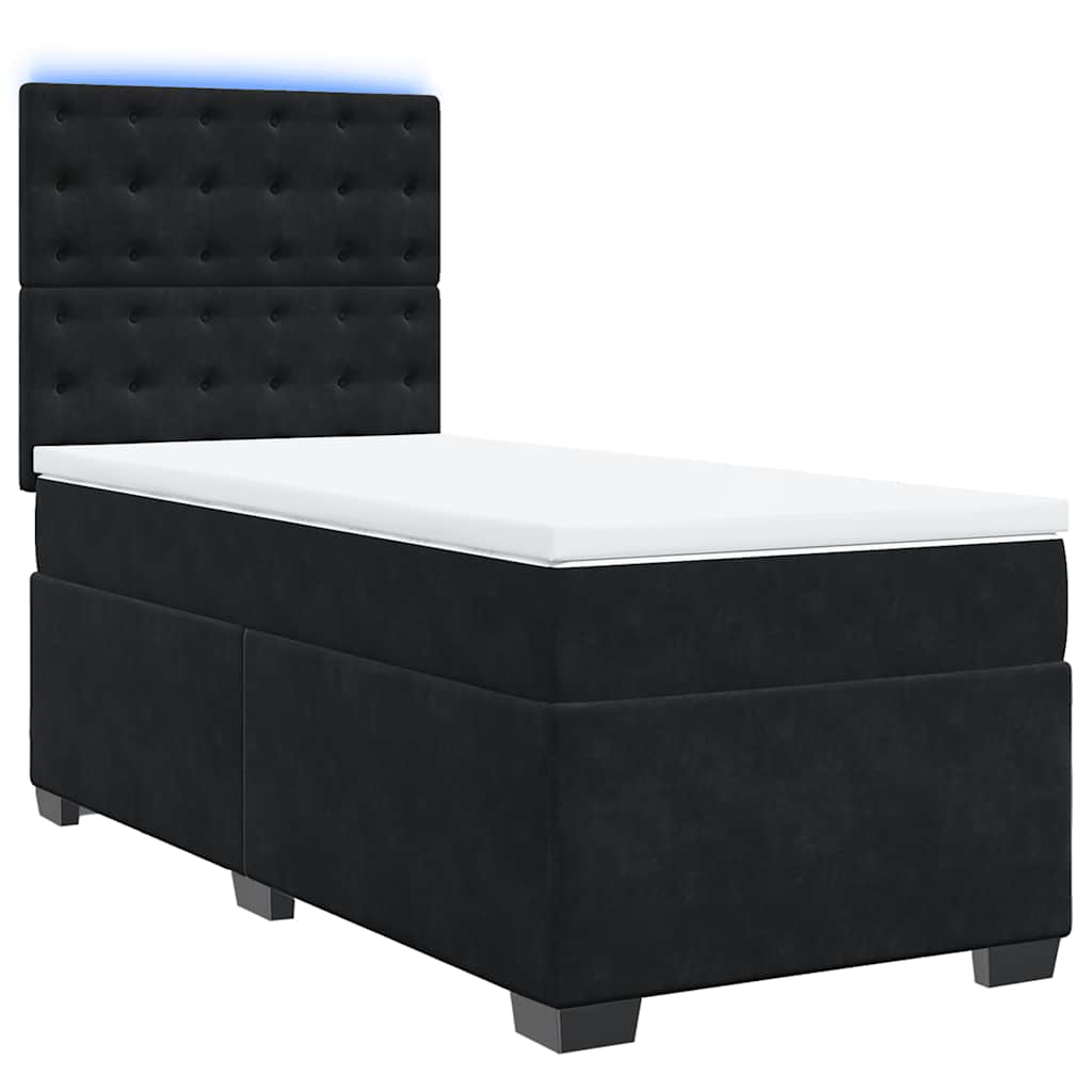 Sommier à lattes de lit et matelas Noir 80x200 cm Velours - XIOS