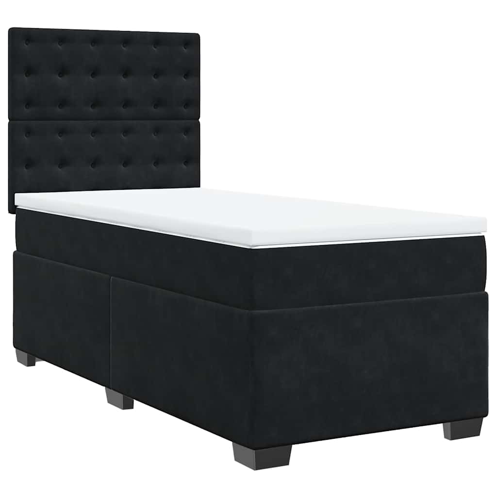 Sommier à lattes de lit et matelas Noir 80x200 cm Velours - XIOS