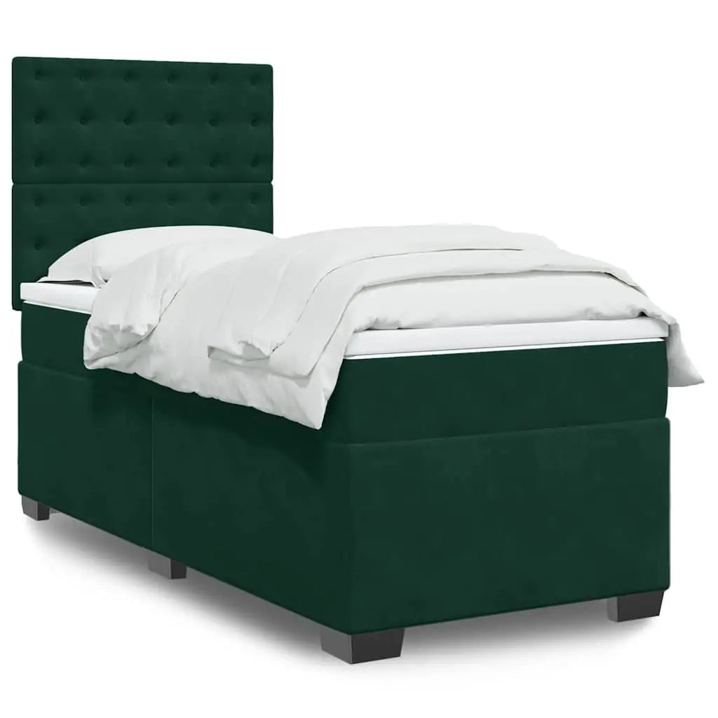 Sommier à lattes de lit et matelas Vert foncé 80x200 cm Velours - XIOS