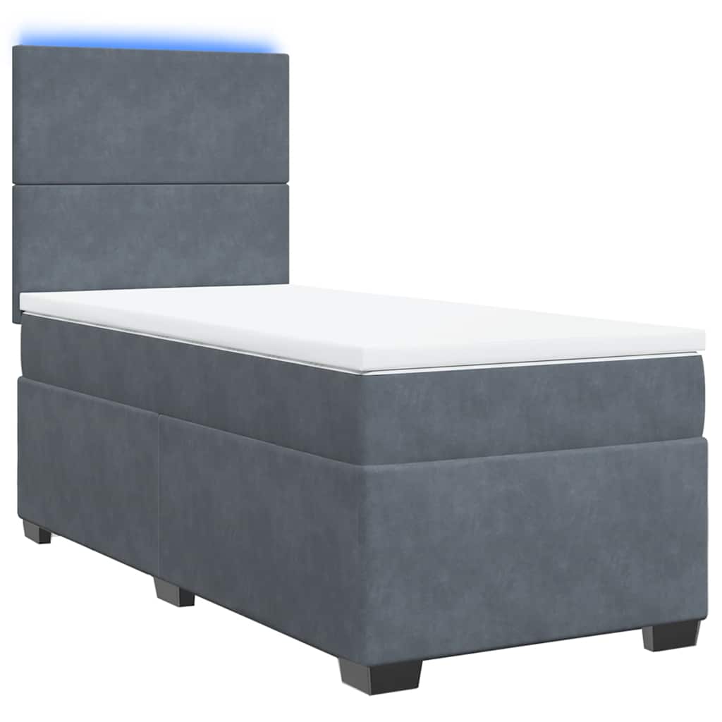 Sommier à lattes de lit et matelas Gris foncé 90x190 cm Velours - XIOS