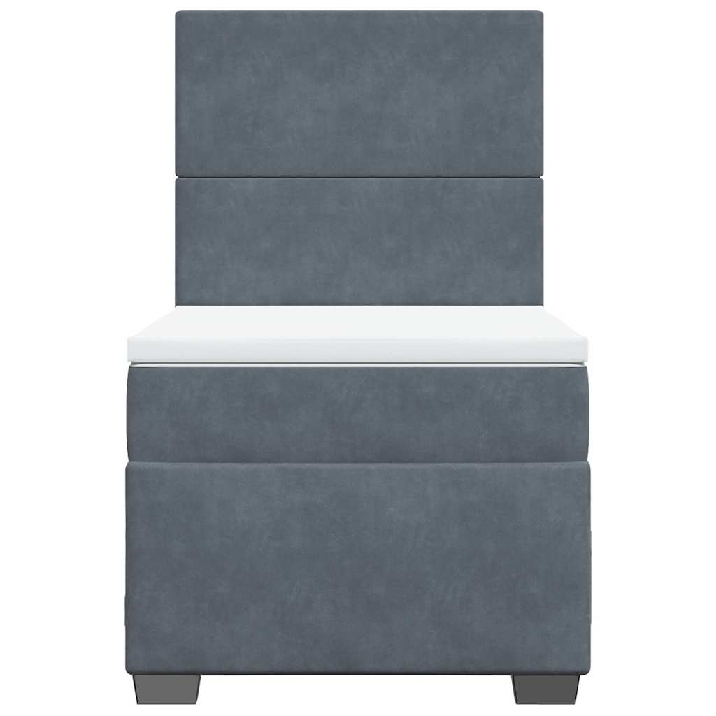 Sommier à lattes de lit et matelas Gris foncé 90x190 cm Velours - XIOS