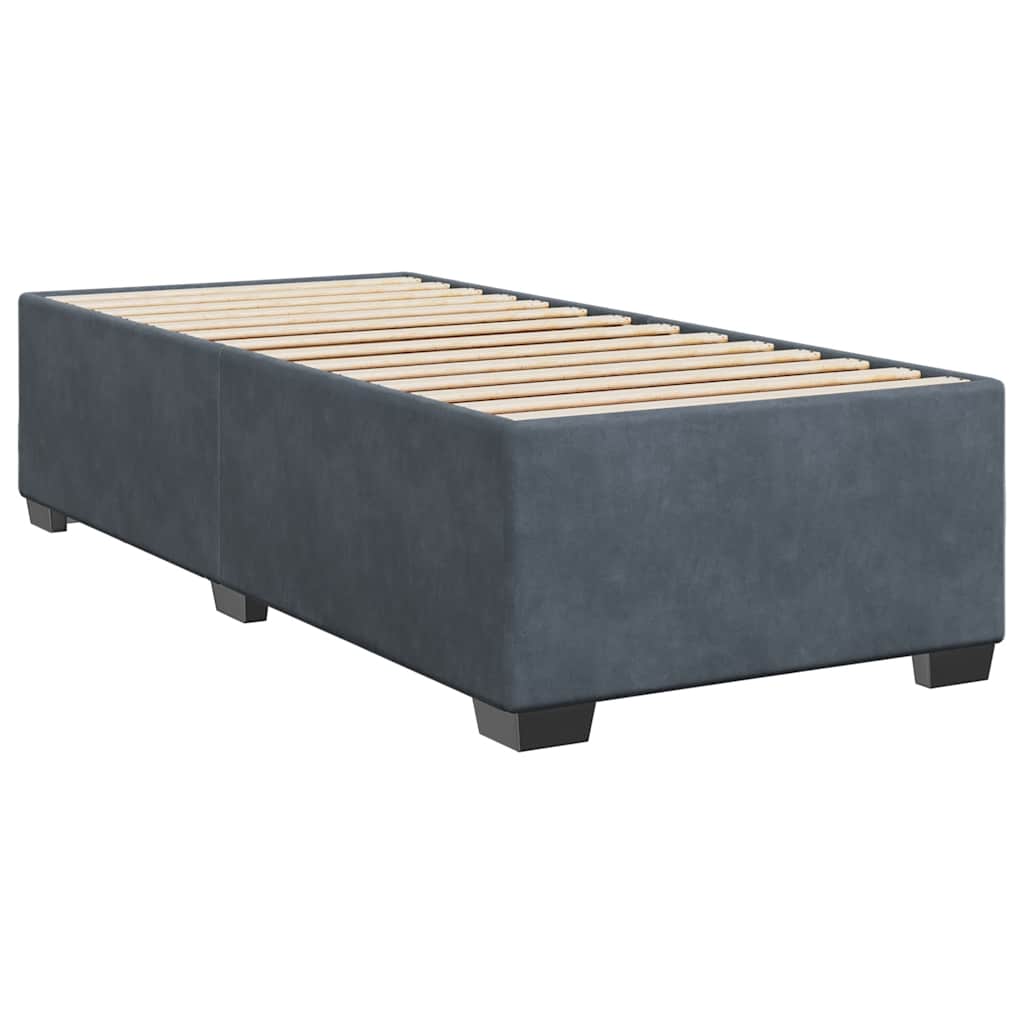 Sommier à lattes de lit et matelas Gris foncé 90x190 cm Velours - XIOS