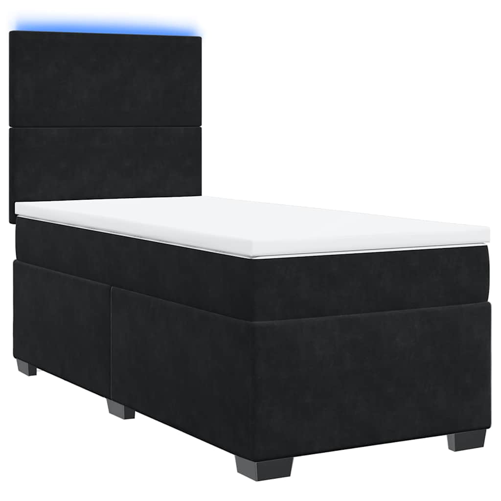 Sommier à lattes de lit avec matelas Noir 90x190 cm Velours - XIOS