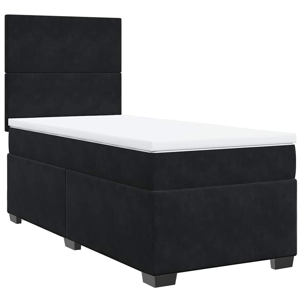Sommier à lattes de lit avec matelas Noir 90x190 cm Velours - XIOS