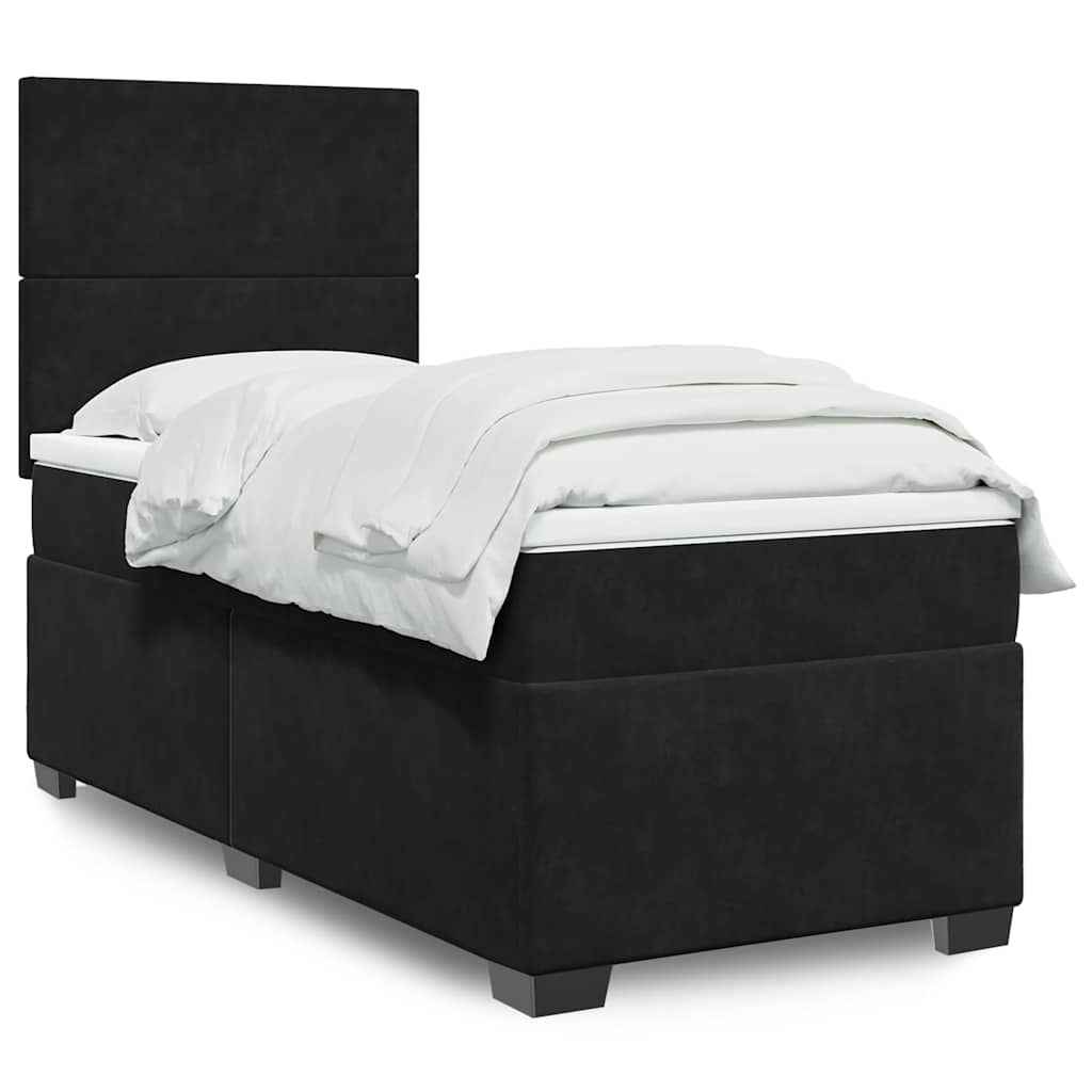 Sommier à lattes de lit avec matelas Noir 90x190 cm Velours - XIOS
