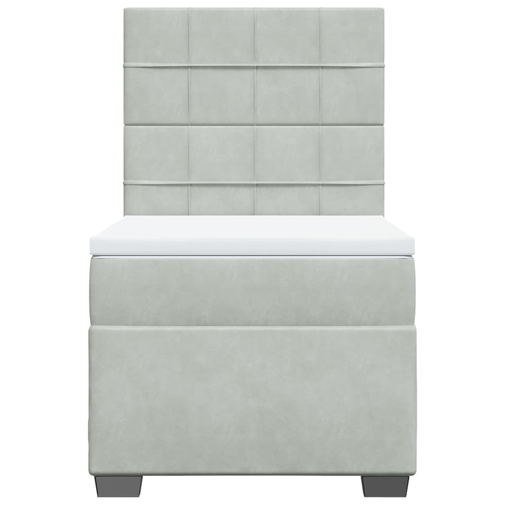 Sommier à lattes de lit et matelas Gris clair 90x190 cm Velours - XIOS