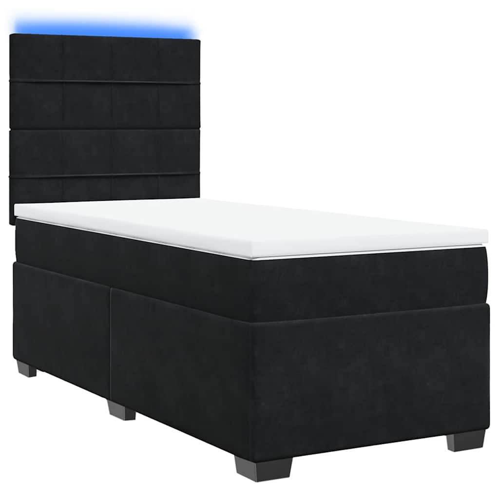Sommier à lattes de lit avec matelas Noir 90x190 cm Velours - XIOS