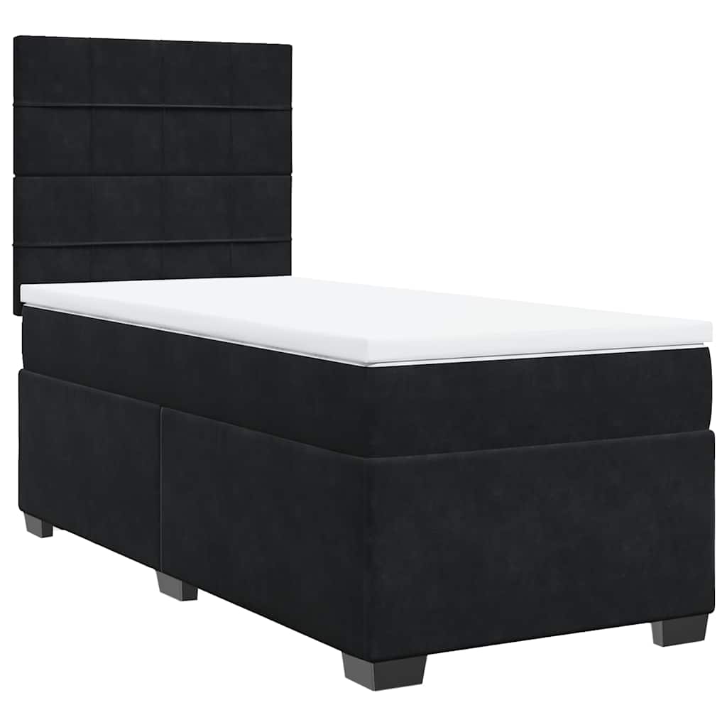 Sommier à lattes de lit avec matelas Noir 90x190 cm Velours - XIOS