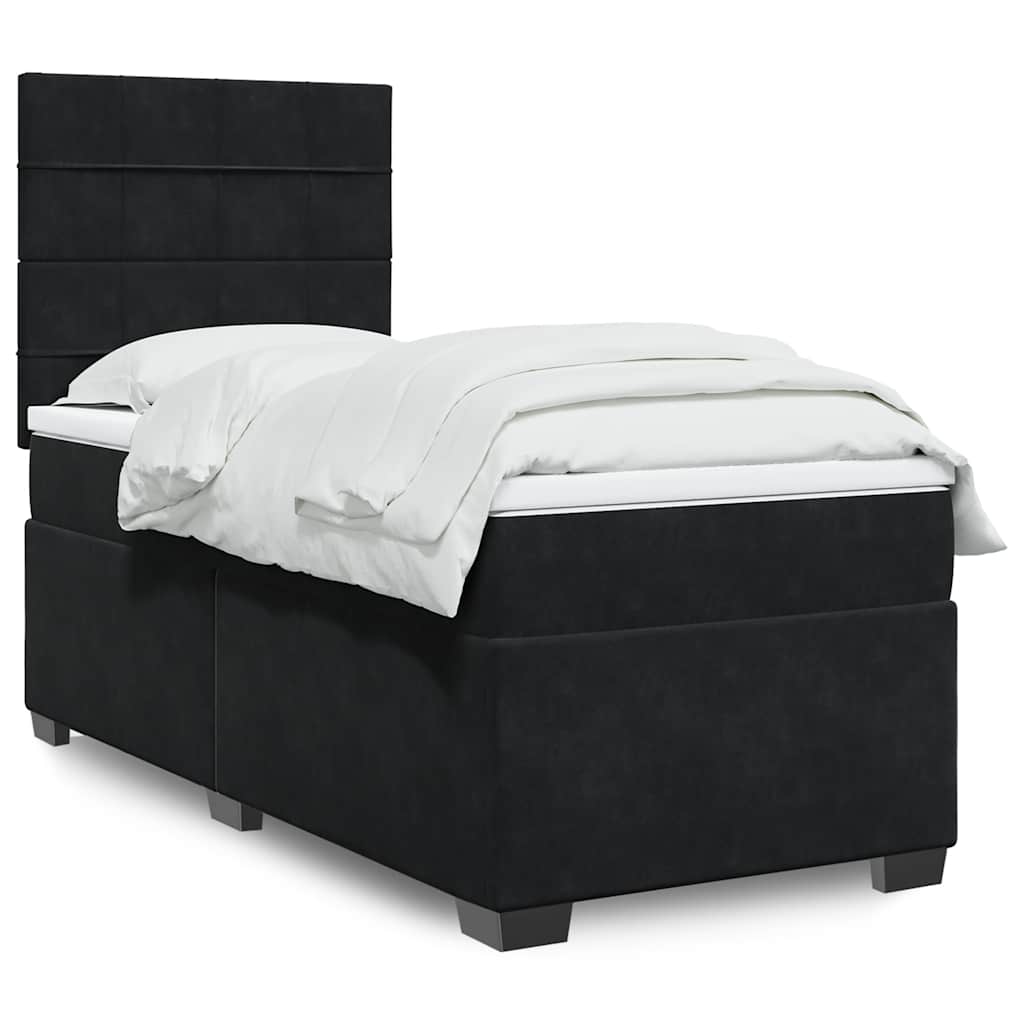 Sommier à lattes de lit avec matelas Noir 90x190 cm Velours - XIOS