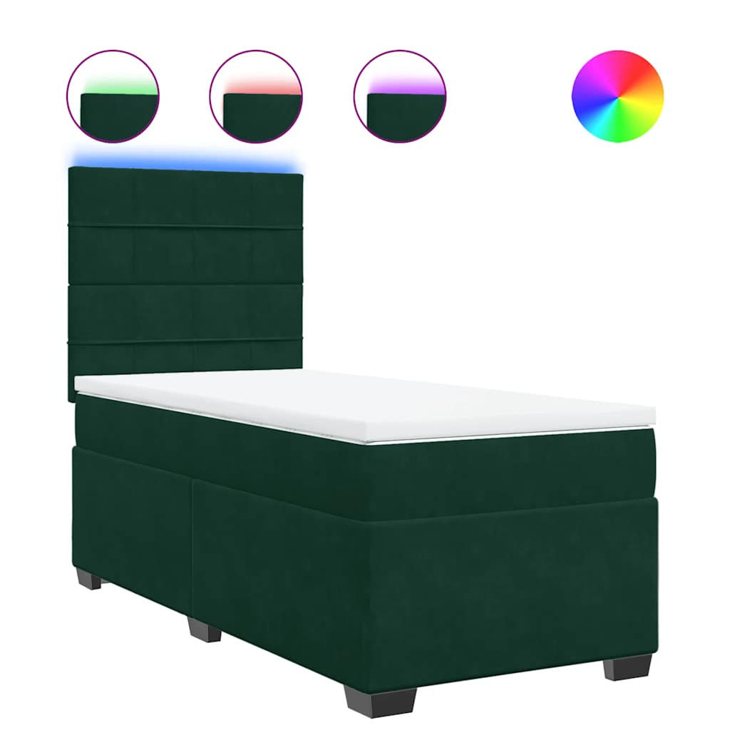 Sommier à lattes de lit avec matelas Vert foncé 90x190 cm - XIOS