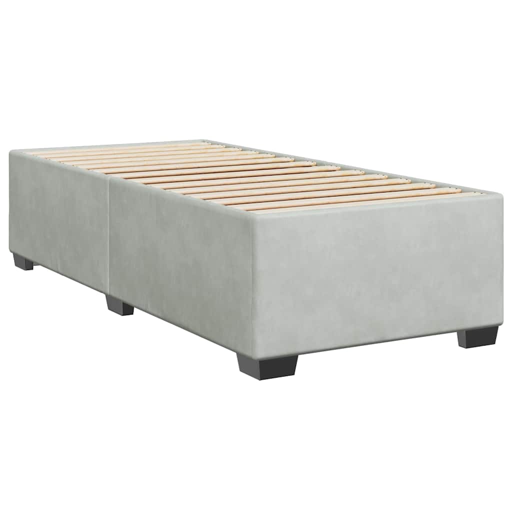 Sommier à lattes de lit et matelas Gris clair 90x190 cm Velours - XIOS