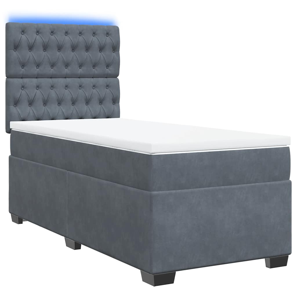 Sommier à lattes de lit et matelas Gris foncé 90x190 cm Velours - XIOS