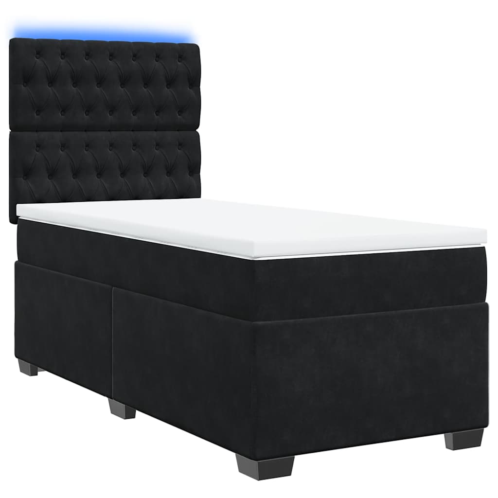 Sommier à lattes de lit avec matelas Noir 90x190 cm Velours - XIOS