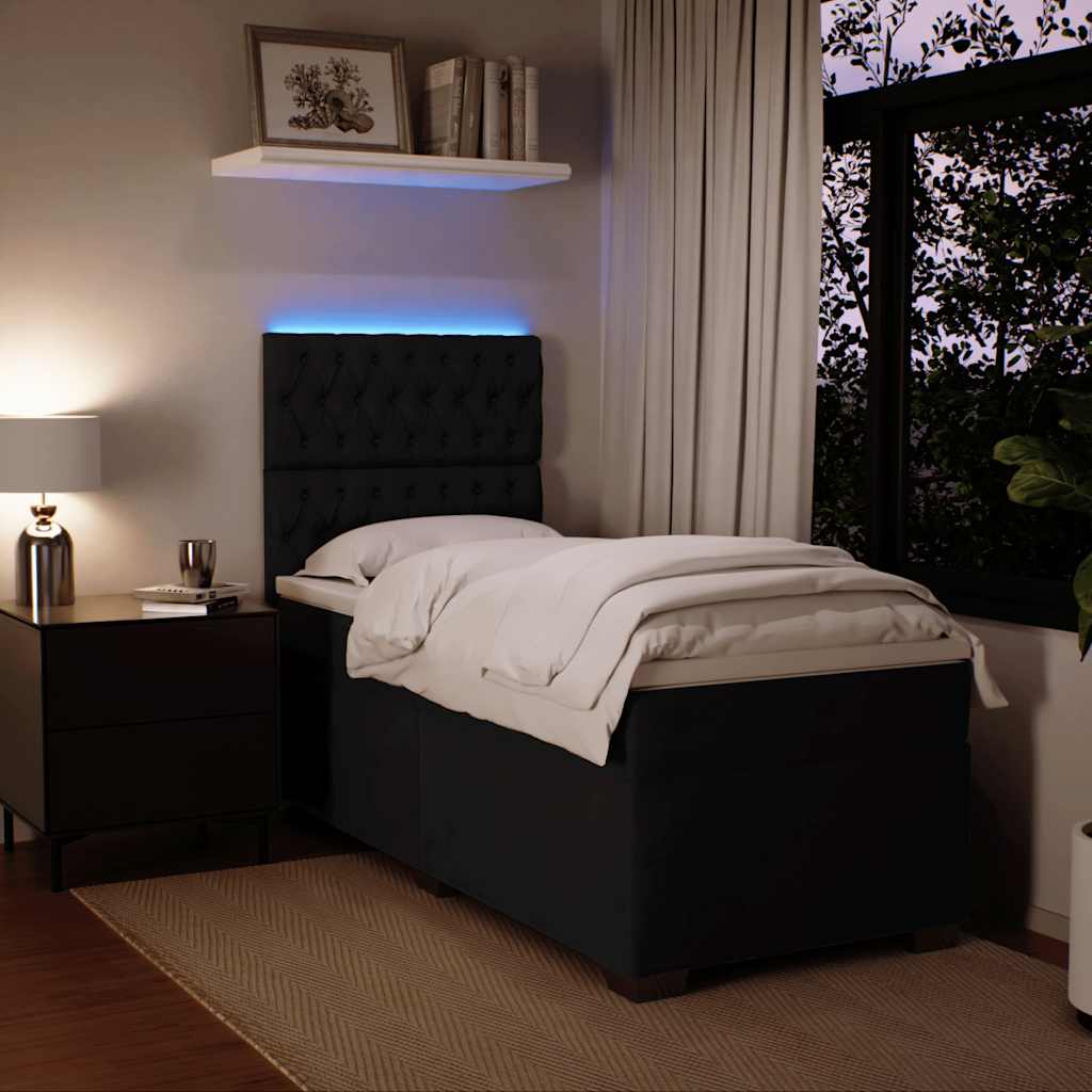 Sommier à lattes de lit avec matelas Noir 90x190 cm Velours - XIOS