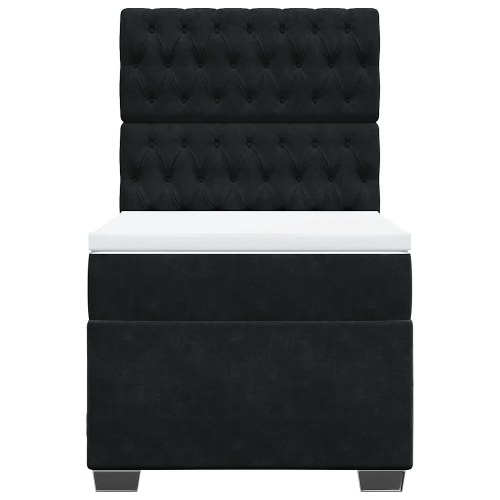 Sommier à lattes de lit avec matelas Noir 90x190 cm Velours - XIOS